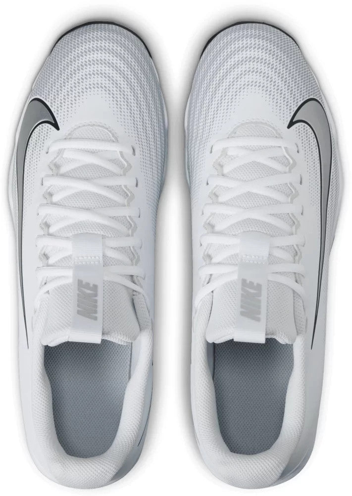 Nike Vapor Shark 3 Youth Football Cleats - White/Metallic Silver-Wolf Grey