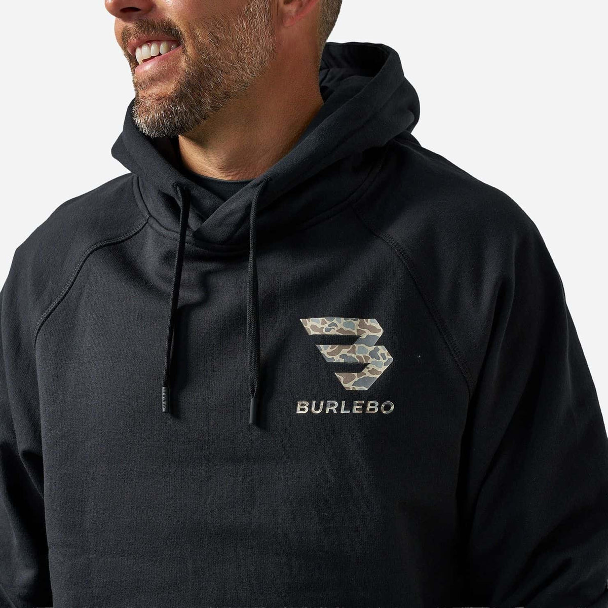 Burlebo Men's Fleece Hoodie - Flying B Logo - Black