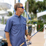 Bimini Bay Flats V Short Sleeve Fishing Shirt - Grisaille