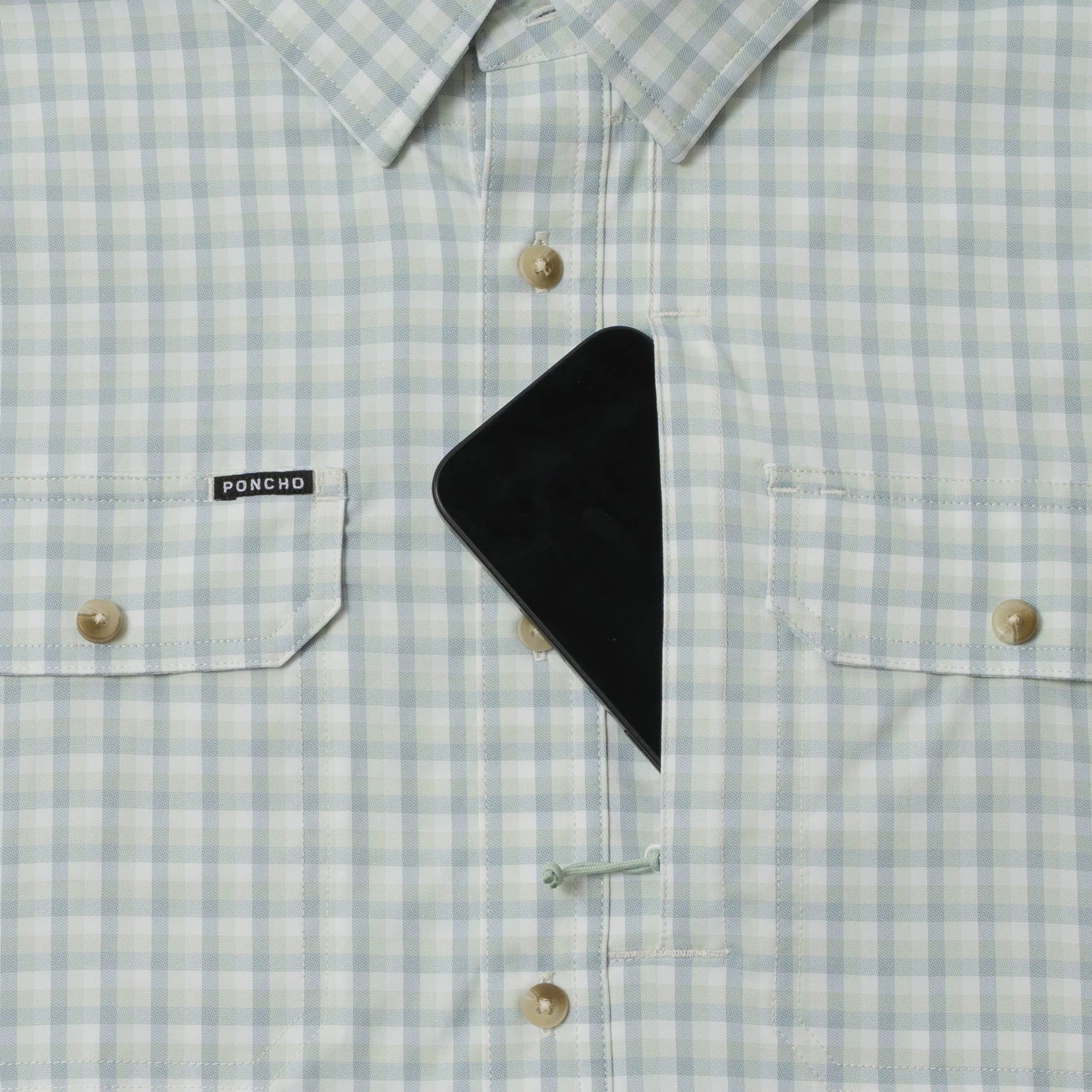 Poncho Men's The Amberjack - Green Plaid