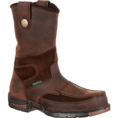 Georgia Boot Athens Men's 10" Moc-Toe Pull On-Brown