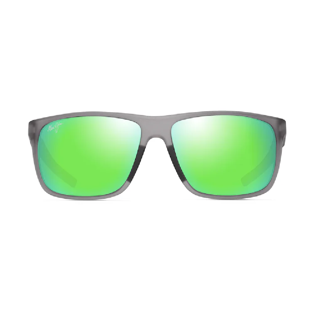 Maui Jim Lehopulu Polarized Sunglasses - Matte Transparent Grey/Green Mirror