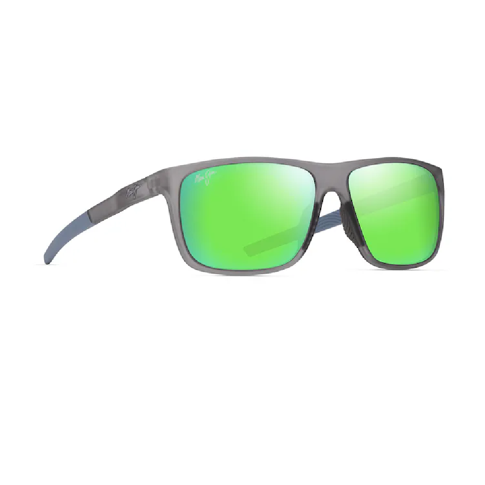 Maui Jim Lehopulu Polarized Sunglasses - Matte Transparent Grey/Green Mirror