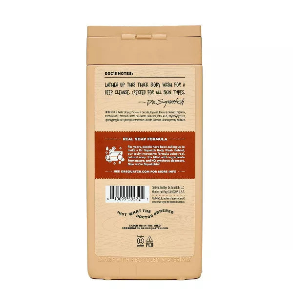 Dr. Squatch 14 oz Wood Barrel Bourbon Body Wash