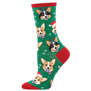 Socksmith Happy Pawlidays Crew Socks - Green