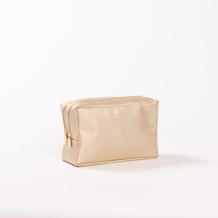 Scout 2-Way Toiletry Bag - Gold Faux Leather