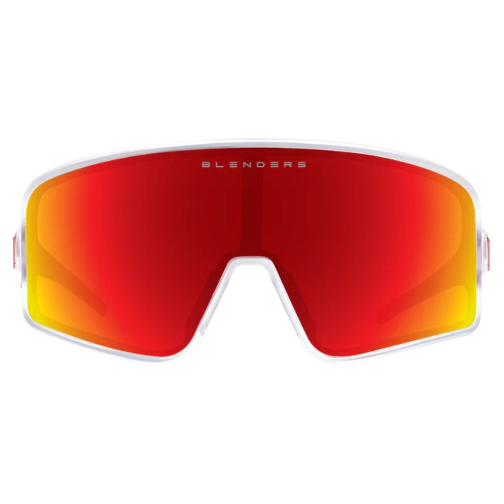 Blenders Eclipse Hot Rageous Polarized Sport Sunglasses – Crystal Clear Frame/Red Mirrored