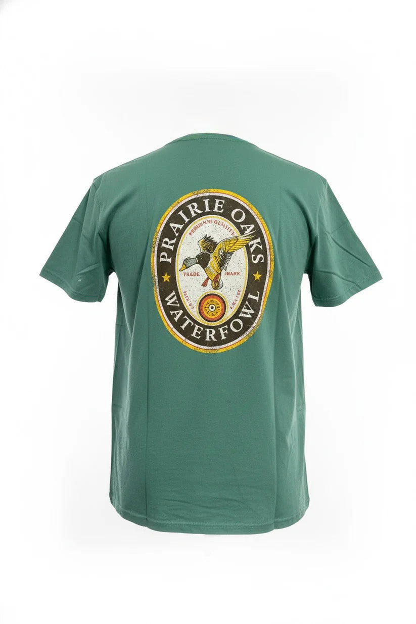Prairie Oaks Waterfowl Men's Beer Label Tee - Pine