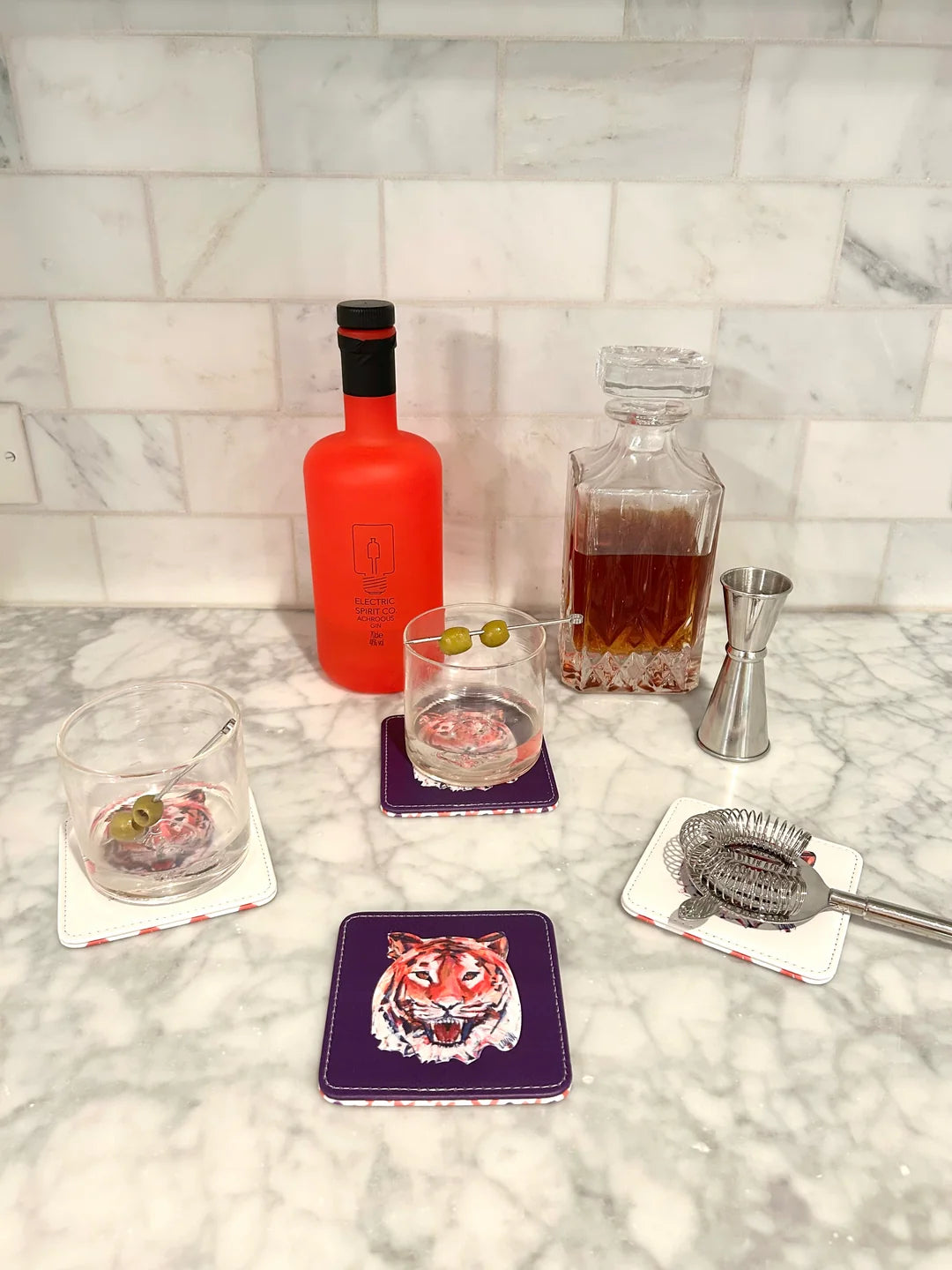Keva Style Tiger in Orange Game Day Coasters - Set of 4