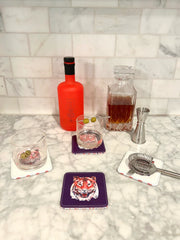 Keva Style Tiger in Orange Game Day Coasters - Set of 4