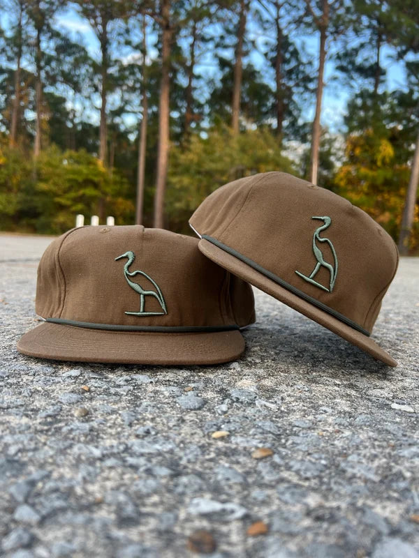Dirty Marsh Outfitters Men's Heron Embroidered Rope Hat - Tobacco