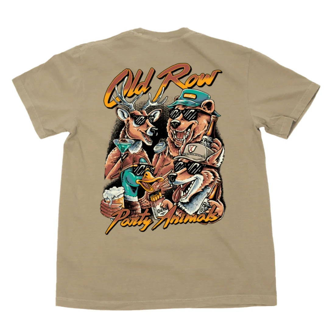 Old Row Men's The Party Animals Tee - Khaki