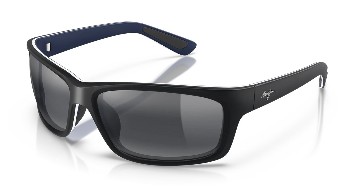 Maui Jim Kanaio Coast Polarized Sunglasses - Matte Black/White/Blue