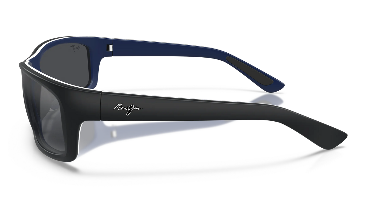 Maui Jim Kanaio Coast Polarized Sunglasses - Matte Black/White/Blue