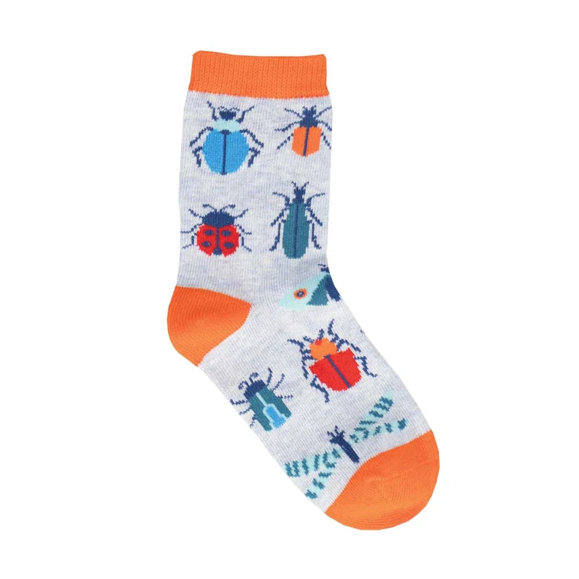 Socksmith Kids' Buggin' Out Cotton Crew - Blue Heather