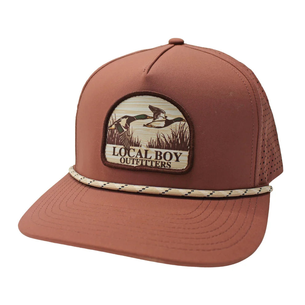 Local Boy Men's Mallard Marsh Patch Perforated Rope Hat