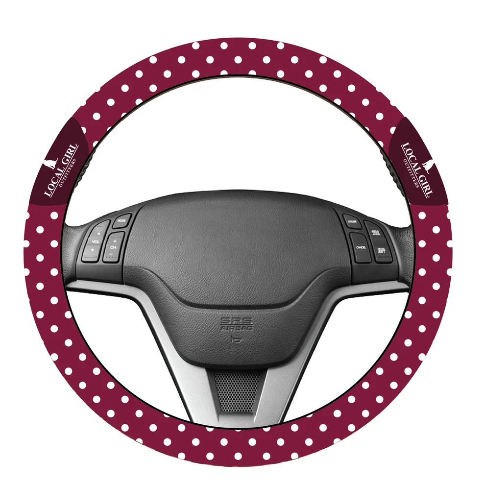 Local Girl Steering Wheel Cover - Berry Polka Dot
