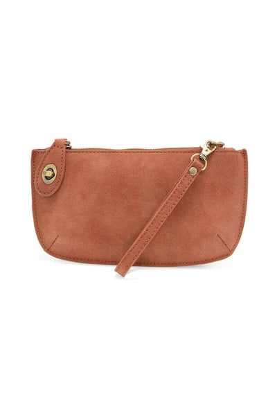 Joy Susan Faux Suede Mini Crossbody Wristlet Clutch - Spice