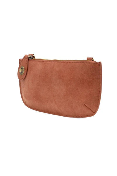 Joy Susan Faux Suede Mini Crossbody Wristlet Clutch - Spice