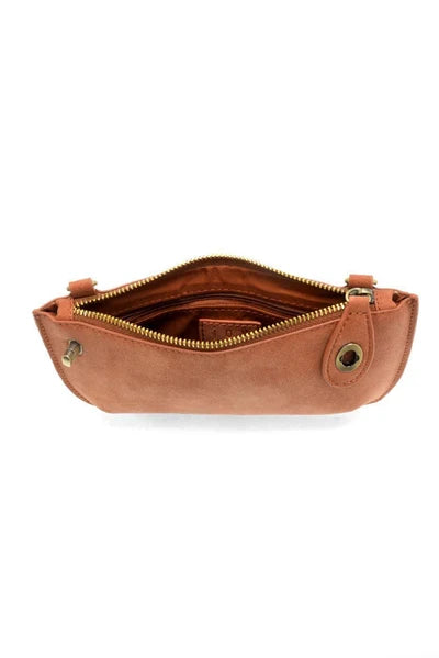Joy Susan Faux Suede Mini Crossbody Wristlet Clutch - Spice