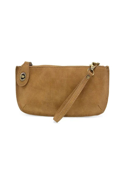 Joy Susan Faux Suede Mini Crossbody Wristlet Clutch - Wheat