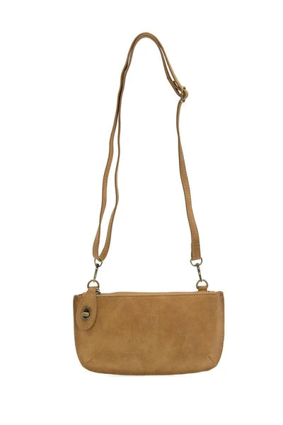 Joy Susan Faux Suede Mini Crossbody Wristlet Clutch - Wheat
