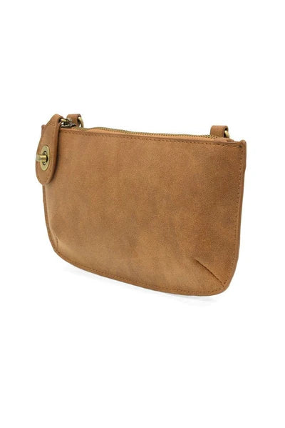 Joy Susan Faux Suede Mini Crossbody Wristlet Clutch - Wheat