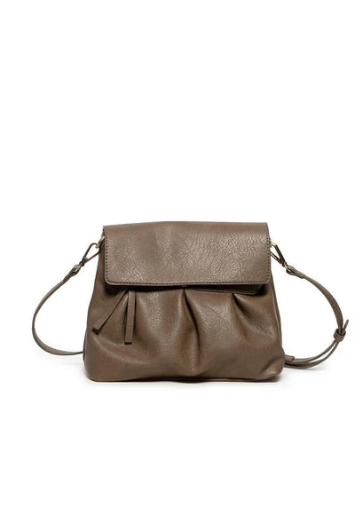 Joy Susan Adrienne Pleated Flap Crossbody - Olive