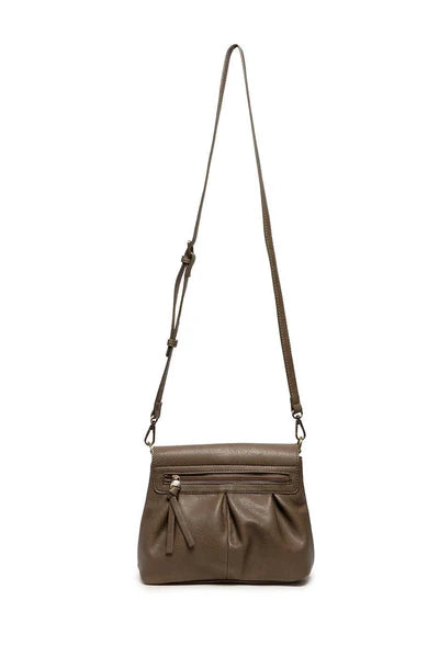 Joy Susan Adrienne Pleated Flap Crossbody - Olive