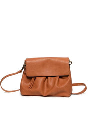 Joy Susan Adrienne Pleated Flap Crossbody - Warm Tan