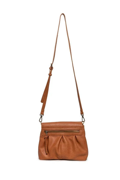 Joy Susan Adrienne Pleated Flap Crossbody - Warm Tan