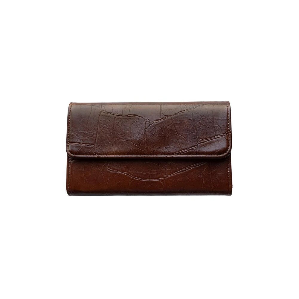 Joy Susan Faux Croc Marnie Mini Tri-fold Wallet - Pecan