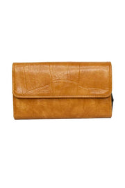 Joy Susan Faux Croc Marnie Mini Tri-fold Wallet - Golden Tan