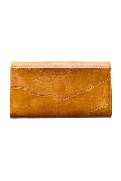 Joy Susan Faux Croc Marnie Mini Tri-fold Wallet - Golden Tan