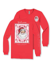 Simply Southern Youth Girls Long Sleeve Santa Tee - Red