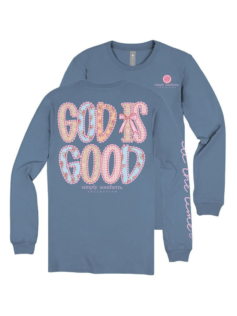 Simply Southern Youth Girls Long Sleeve God is Good T-Shirt - Iceland