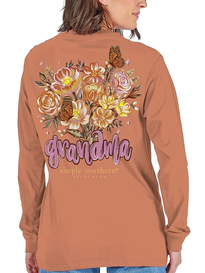 Simply Southern Women's Grandma Long Sleeve Tee - Chestnut