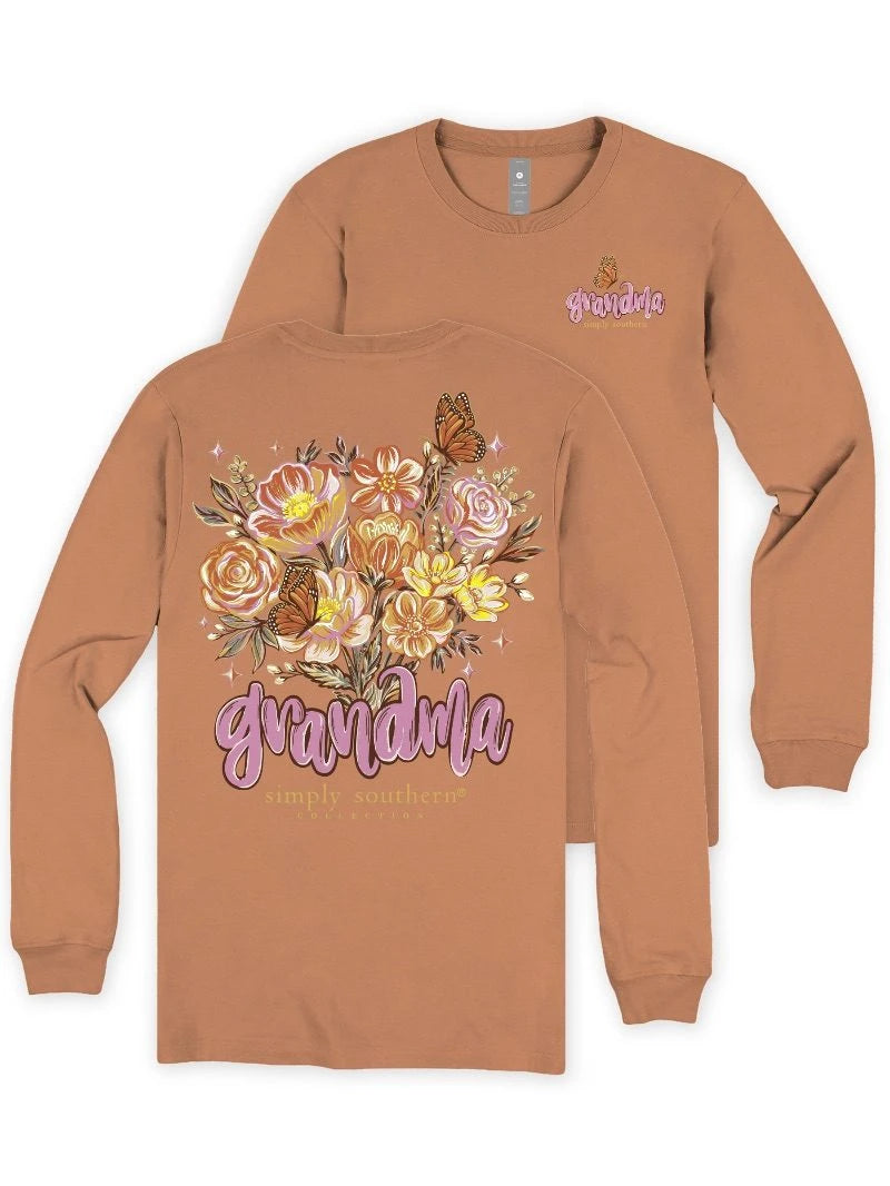 Simply Southern Women's Grandma Long Sleeve Tee - Chestnut
