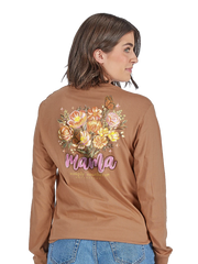 Simply Southern Women's Long Sleeve Mama Tee - Chestnut