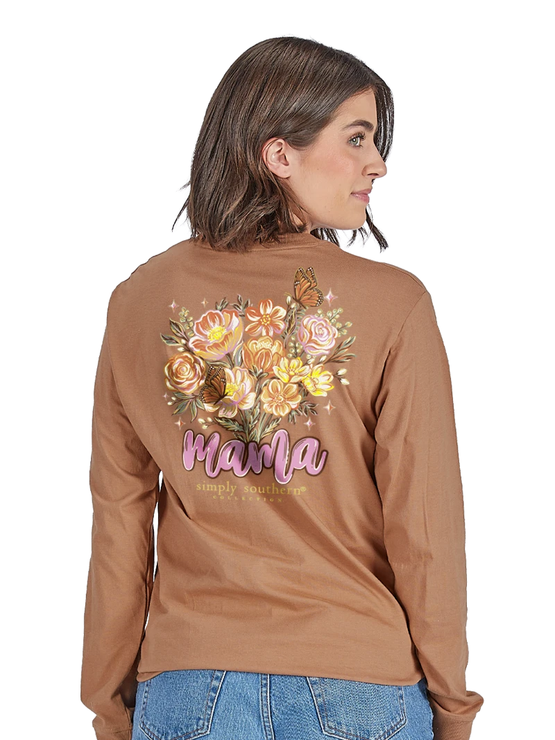 Simply Southern Women's Long Sleeve Mama Tee - Chestnut