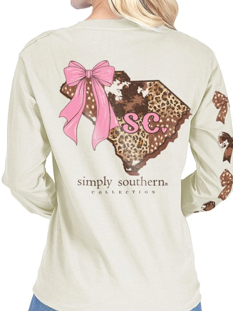 Simply Southern Women's Long Sleeve South Caroline Tee - Linen