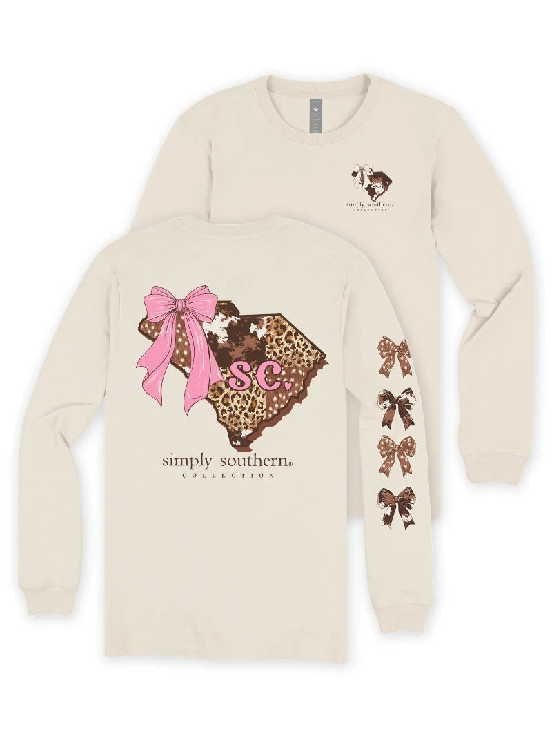 Simply Southern Women's Long Sleeve South Caroline Tee - Linen