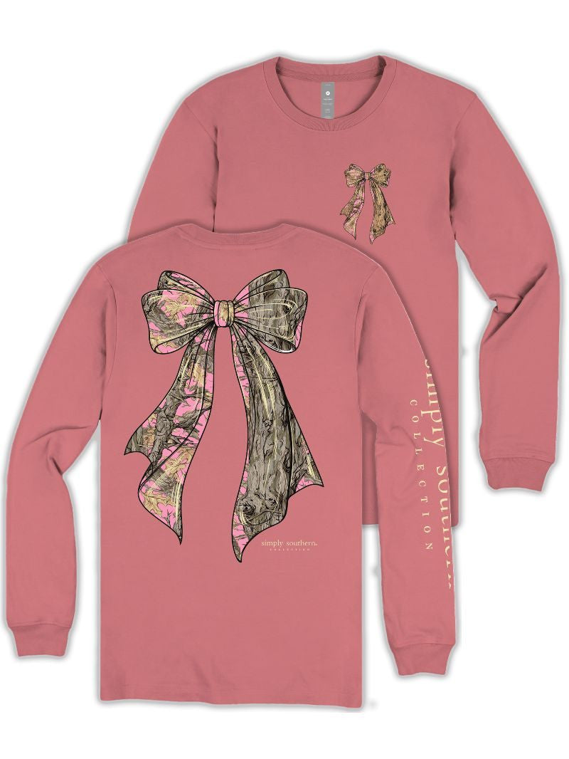 Simply Southern Women's Long Sleeve Tree Camo Tee - Tearose