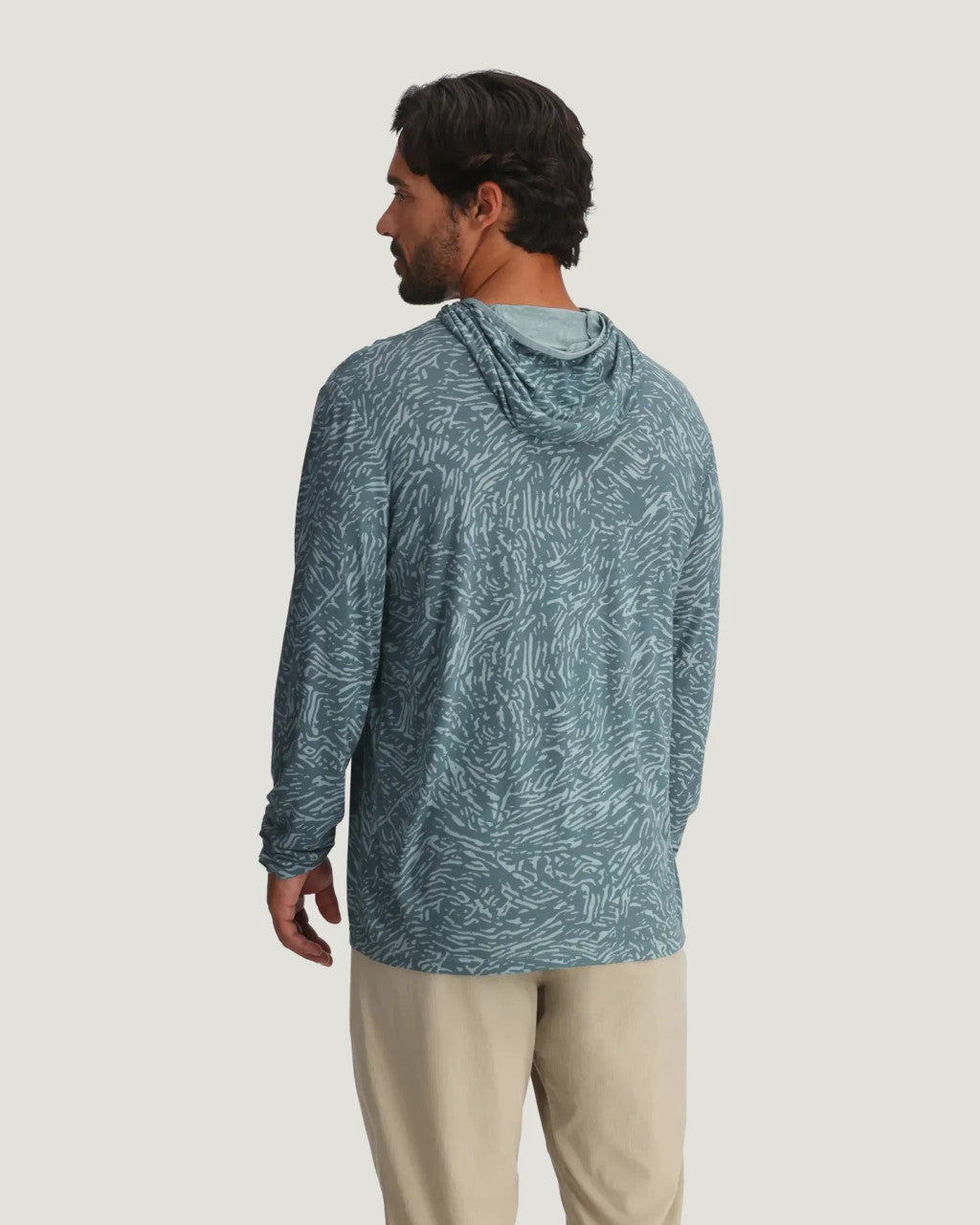 Free Fly Bamboo Lightweight Hoodie - Todal Flow Print Stormy Sea