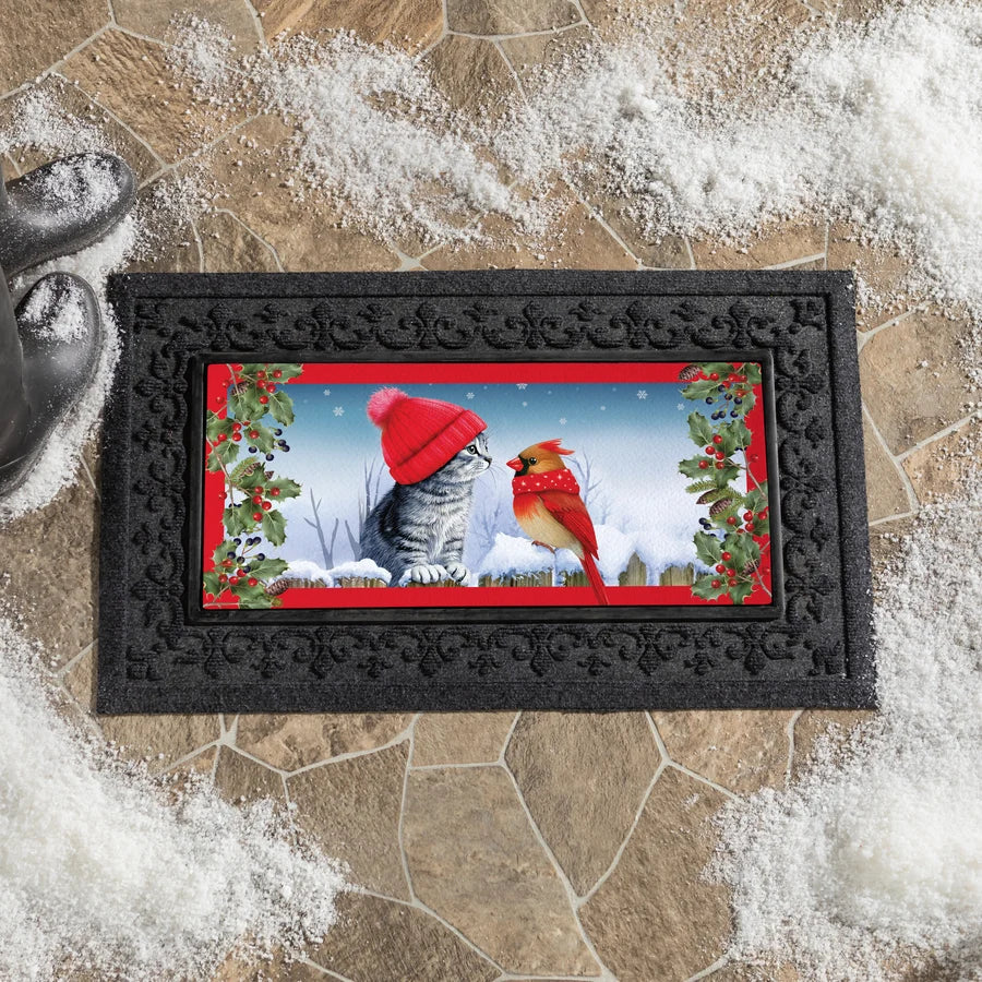 Evergreen Kitten & Cardinal Winter Friends Sassafras Switch Mat