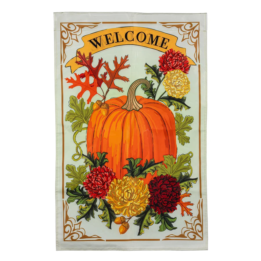 Evergreen Vintage Welcome Autumn Applique Garden Flag