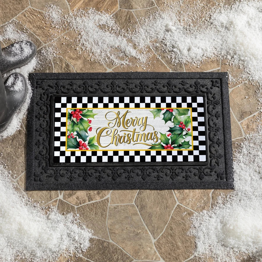 Evergreen Merry Christmas Holly Sassafras Switch Mat