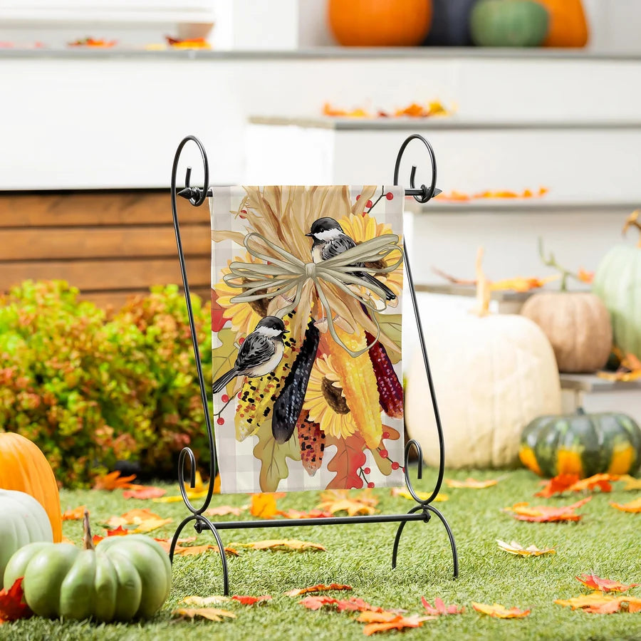 Evergreen Ornamental Corn Burlap Garden Flag