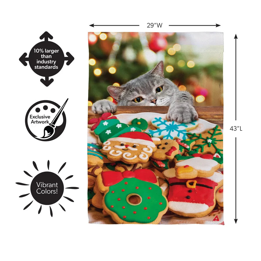 Evergreen Cookie Thief Suede Garden Flag
