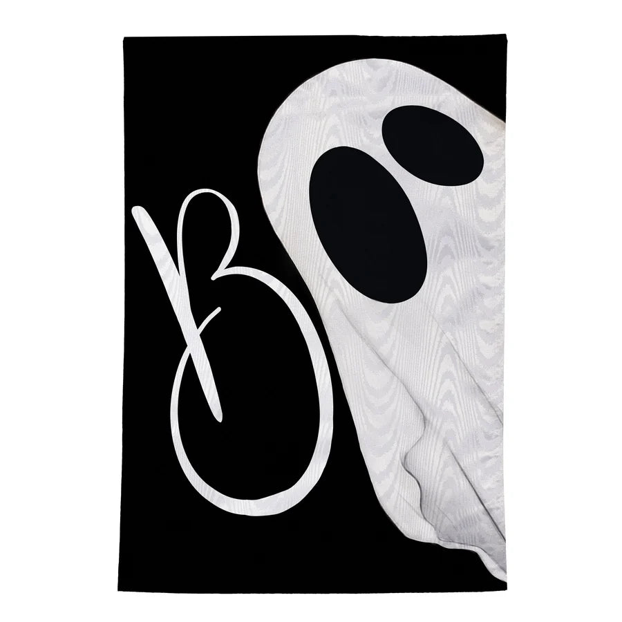 Evergreen Boo Ghost Moire House Flag